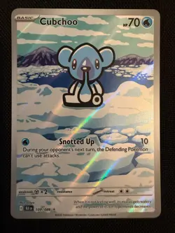 Pokemon TCG Cubchoo English Illustration Rare 109/086 Black Bolt - Near Mint - Image 1