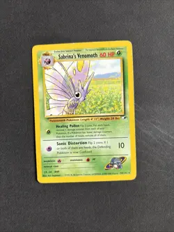 Pokemon TCG Sabrina's Venomoth Gym Heroes 34/132 Unlimited Rare Non Holo - MP - Image 1
