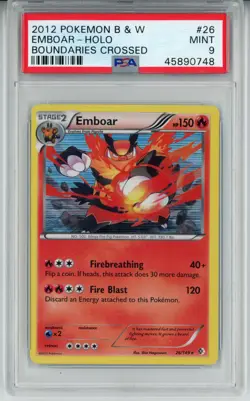 2013 POKEMON BOUNDARIES CROSSED EMBOAR #26 HOLO PSA 9 MINT #45890748 - Image 1