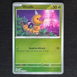 Weedle 001/086 Common ME04: Chaos Rising Pokemon Reverse Holo Near Mint - Image 1