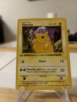 1999 Pokemon Pikachu 1st Edition Shadowless Red Cheeks Base Set #58/102 - Image 4