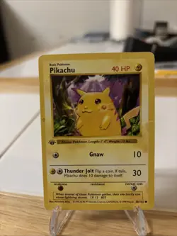 1999 Pokemon Pikachu 1st Edition Shadowless Red Cheeks Base Set #58/102 - Image 5
