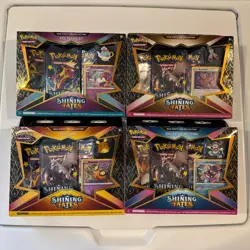 Pokemon TCG Shining Fates Mad Party Pin Collection Complete Set of 4 Boxes - Image 1