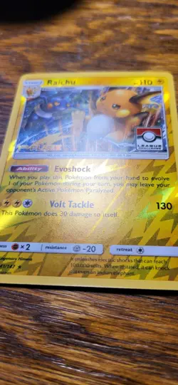 SM Burning Shadows Raichu 1st Place Reverse Holo Pokemon League Challenge Promo - Image 3