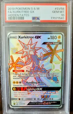 PSA Gem Mint 10 Xurkitree GX (Secret Rare) SM Ultra Prism SM05 Pokemon TCG SV58 - Image 1