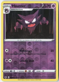 Haunter 084/202 Uncommon Sword & Shield Pokemon Reverse Holo Near Mint - Image 1