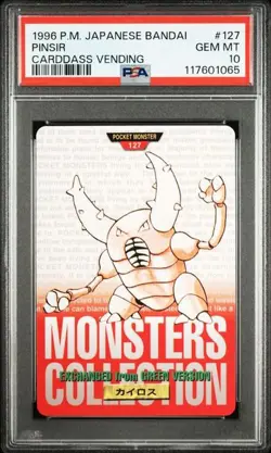 PSA 10 Pinsir Carddass 127 Bandai 1996 Pokemon Carddass Japanese - Image 1