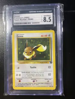 CGC 8.5 NM/MINT+ Eevee Team Rocket 2000 Pokemon Card 55/82 - Image 1