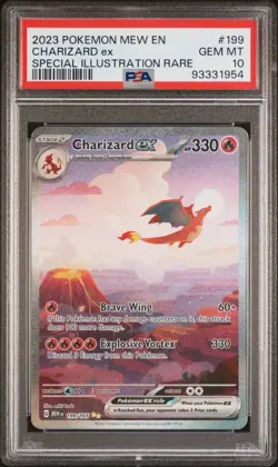 2023 POKEMON MEW EN-151 SPECIAL ILLUSTRATION RARE #199 CHARIZARD EX PSA 10 - Image 1