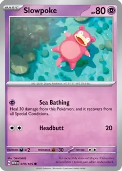 Pokemon Slowpoke - 079/165 - Common - Reverse Holo NM-Mint Scarlet & Violet - 15 - Image 1