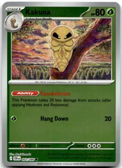 Kakuna 002/086 Common Chaos Rising Pokemon Reverse Holo Near Mint - Image 1
