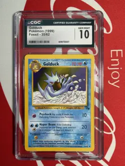 Golduck Fossil 35/62 CGC Gem Mint 10 Uncommon Stage 1 English Pokemon Card - Image 1