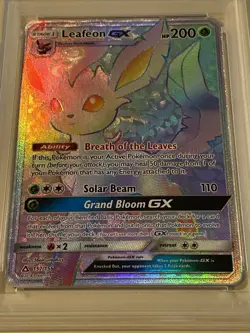 PSA 9 Leafeon 157/156 Sun & Moon Ultra Prism 2018 Secret Full Art Pokemon Card - Image 3