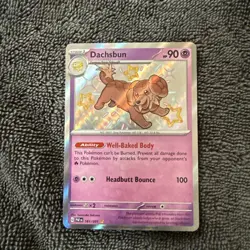 Pokemon TCG Dachsbun SV Paldean Fates 161/091 Baby Shiny Holo Rare NM - Image 1