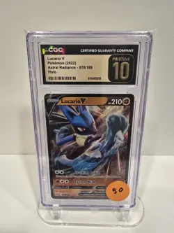 CGC PRISTINE 10 POKEMON 2022 LUCARIO V #78 ASTRAL RADIANCE - Image 1