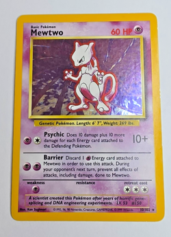 Mewtwo 010/102 Pokemon Base Set Unlimited 1999 - Rare Holographic - WoTC - Image 1