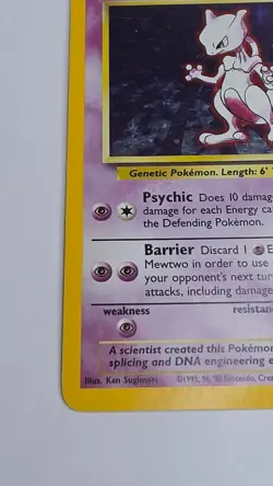 Mewtwo 010/102 Pokemon Base Set Unlimited 1999 - Rare Holographic - WoTC - Image 2