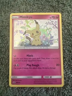Mimikyu Sun & Moon Black Star Promo SM163 Holo Pokemon TCG Card - Image 1