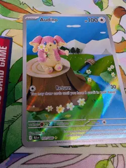 Audino 151/086 Illustration Rare NM Scarlet & Violet Black Bolt Pokemon TCG - Image 3