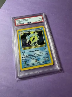 Pokemon Gyarados Holo Rare 007/130 Base Set 2 PSA 7 100 HP - Image 1