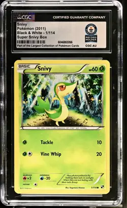 🔥 Guinness Record CGC AU Snivy Cosmos Holo Black & White 1/114 Pokemon - Image 1