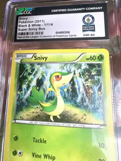🔥 Guinness Record CGC AU Snivy Cosmos Holo Black & White 1/114 Pokemon - Image 3