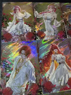 One Piece 9 Collectible Character Anime Cards CCG Boa Rose Garden Robin Shanks - Image 2