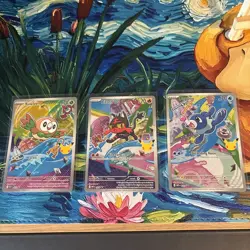 Pokemon TCG First Partner Illustration Gen 7. Rowlet Litten Popplio. NM - Image 1