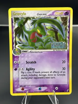 Pokemon TCG Grovyle Crystal Guardians Stamped 19/100 Delta Species Rev Holo Rare - Image 1