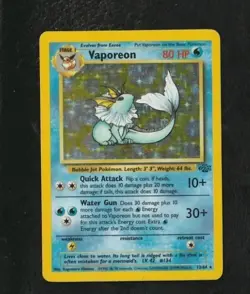 Vaporeon 12 Holo Rare Jungle 12/64 NM Pokemon Vintage Card Near Mint - Image 1