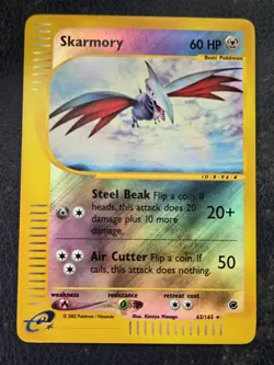 Pokemon Base Set Expedition # 63/165 Reverse Holo SKARMORY (not played) - Image 1