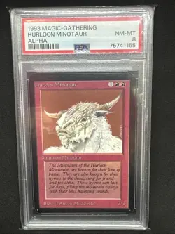 1993 MTG ALPHA HURLOON MINOTAUR PSA 8 - Image 1