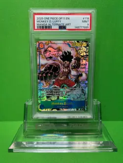 2025 ONE PIECE ENGLISH OP11-118 MONKEY D. LUFFY MANGA ALTERNATE ART PSA 9 - Image 1