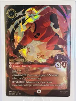 Disney Lorcana Mr. Incredible Super Strong Enchanted Holo Wilds Unknown 234/204 - Image 2