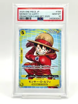 PSA10 Monkey D Luffy McDonald's Promo 2025 One Piece Card #106 JP GEM MT - Image 1