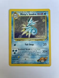Misty's Seadra - 9/132 - Pokemon Prerelease Holo Promo Card MP - Image 1