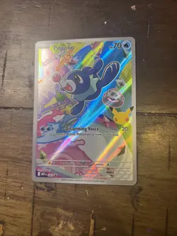 Pokemon Popplio 045 Full Art Holo Basic English TCG Card - Image 1