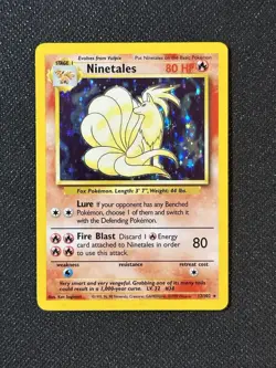 Ninetales 12/102 Base Set Holo Rare Pokemon Card - Image 1