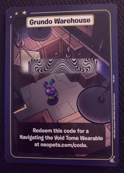Neopets Grundo Warehouse Virtual Prize Card - Navigating the Void Tomb Wearable - Image 1