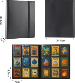 9 Pocket Trading Card Album Trading Card Binder Card Album Card Holder Black - Image 2