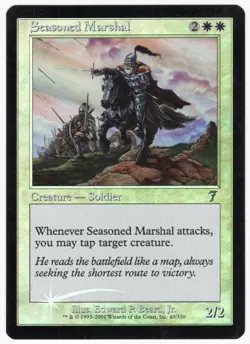 Seasoned Marshal 2001 MTG Core Set 7th Edition FOIL White Creature LP AZ2 - Image 1