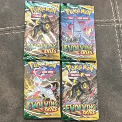 Pokemon TCG Evolving Skies Booster Pack 4 Sealed Umbreon Sylveon Rayquaza - Image 1