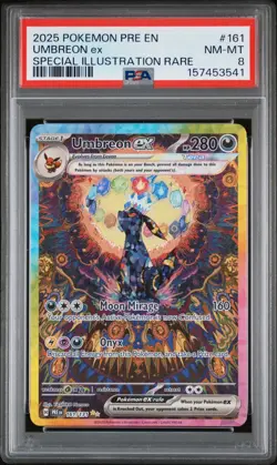 Pokemon Umbreon ex Special Illustration Rare PSA 8 Sv: Prismatic Evolutions Holo - Image 1