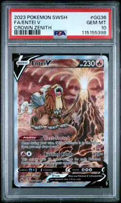 PSA 10 Entei V - GG36/GG70 - Alternate Art - Crown Zenith - Pokemon - Image 1
