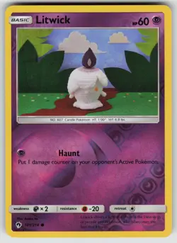 LITWICK 101/214 COMMON LOST THUNDER POKEMON REVERSE HOLO NEAR MINT - Image 1