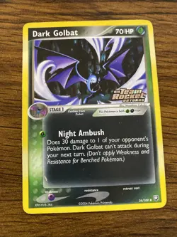 Pokemon TCG Dark Golbat EX Team Rocket Returns Reverse Holo Stamped 34/109 LP - Image 1
