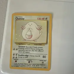 Pokemon TCG WOTC Chansey 3/102 Base Set Unlimited Holo Rare EN 1999 120 HP - Image 1