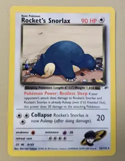 2000 Pokemon WOTC English Gym Heroes Rocket's Snorlax GHrS1 - Image 1