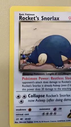 2000 Pokemon WOTC English Gym Heroes Rocket's Snorlax GHrS1 - Image 2