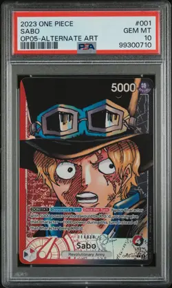 PSA 10 Sabo Leader Alternate Art OP05-001 EN One Piece CCG - Image 1